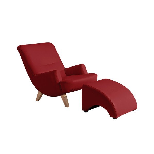 Taburet din imitație de piele Max Winzer Brandford, roșu-image-2