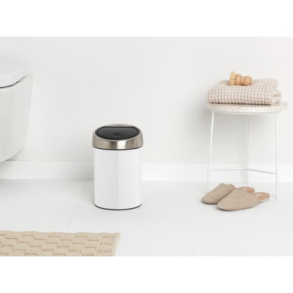 Coș de gunoi alb cu senzori de atingere din oțel 3 l Touch Bin – Brabantia-image-1