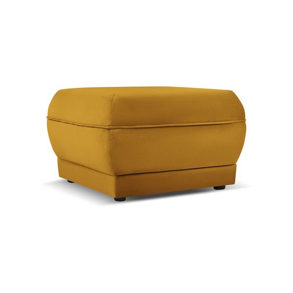 Taburet galben cu tapițerie din catifea Lando – Micadoni Home-image-2