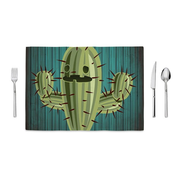 Suport farfurie Home de Bleu Cactus Face, 35 x 49 cm