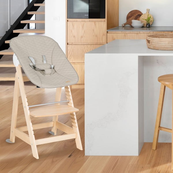 Scaun de masă pentru bebe bej/în culoare naturală Born Up 2in1 Luxe – Roba-image-1