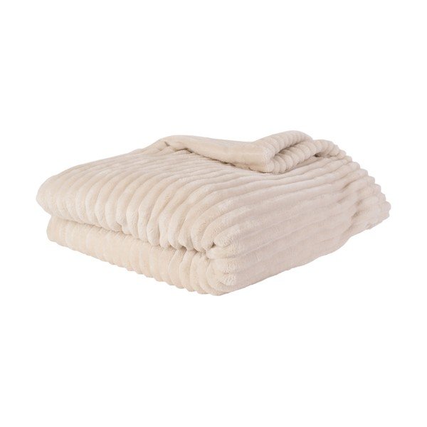 Pled din catifea PT LIVING Ribbed, 150 x 200 cm, crem-image-3