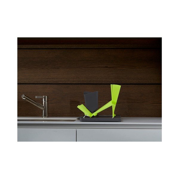 Suport pentru scurs vase Black + Blum Dish Rack, gri - verde-image-1