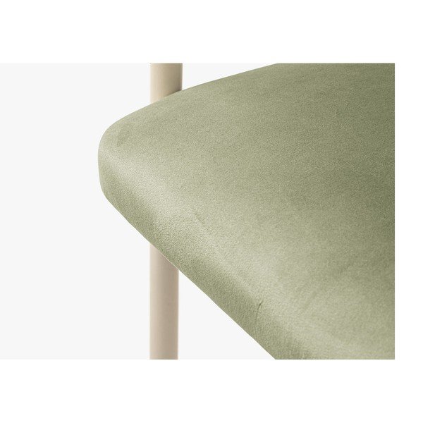 Scaun de living verde/crem cu cotiere tapițat Lea – Micadoni -image-3