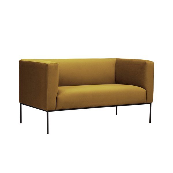 Canapea din catifea cu 2 locuri Windsor & Co Sofas Neptune, galben-image-2