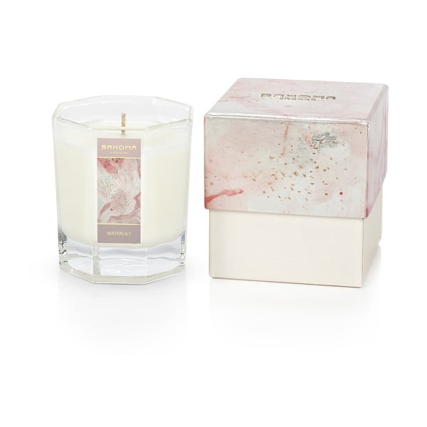 Lumânare parfumată în cutie cu aromă de iasomie și crin de apă Bahoma London Octagonal Candle in Rigid Box