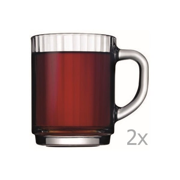 Set 2 căni sticlă pentru ceai Paşabahçe Tea Point, 265 ml