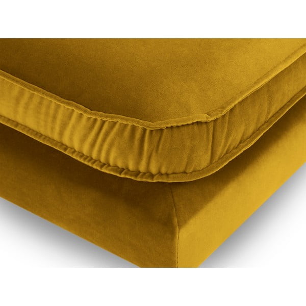 Taburet din catifea Kooko Home Lento, galben-image-3