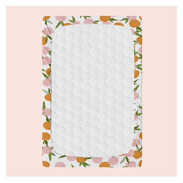 Cearceaf portocaliu-roz cu elastic 200x200 cm Peach fruits – Aware-image-4