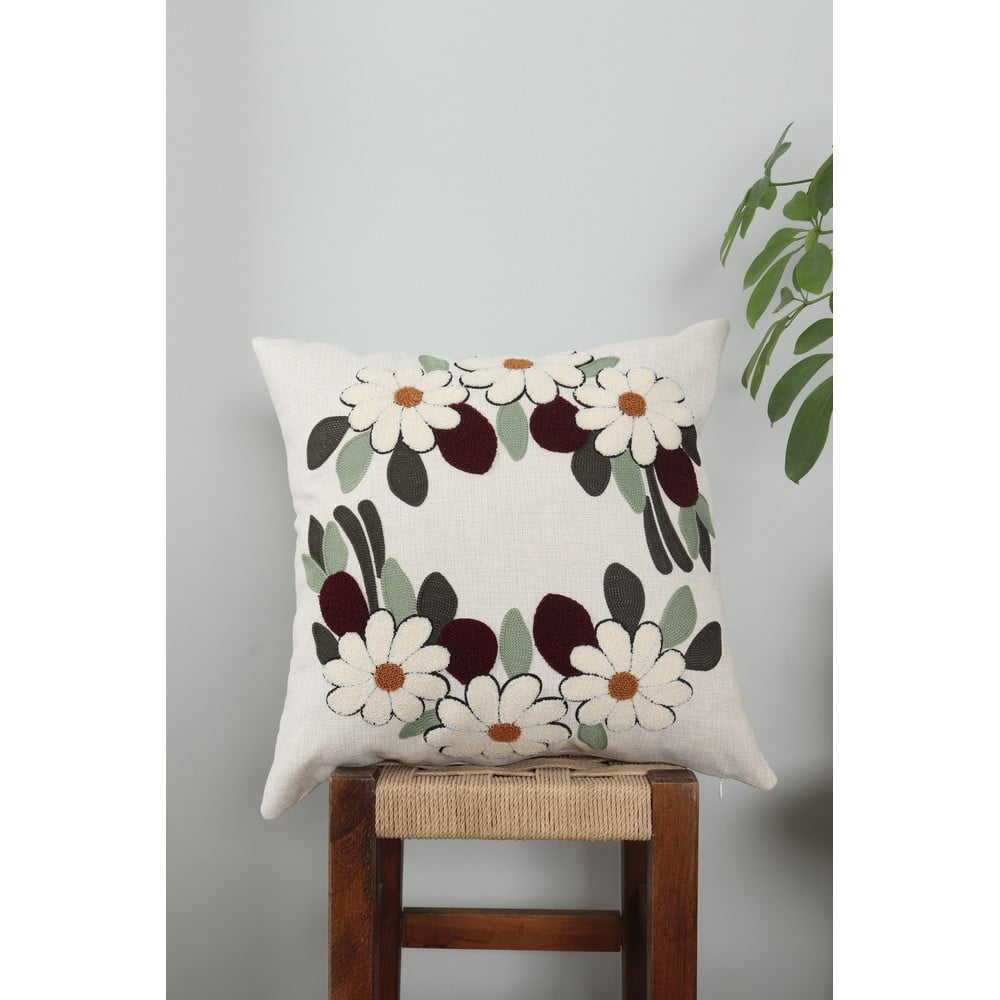 Pernă decorativă din in 43x43 cm Papatya – Mioli Decor