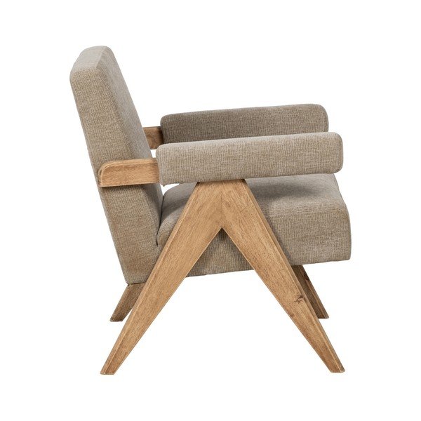 Fotoliu bej cu tapițerie din chenille Rest – Ixia-image-2