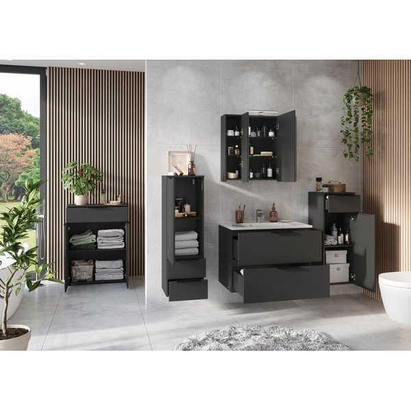 Dulap de baie de perete gri antracit  71x95 cm Crandon – Germania-image-4