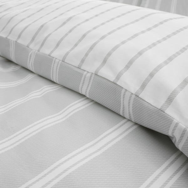 Lenjerie de pat gri din bumbac pentru pat dublu 200x200 cm Ashford Stripe – Bianca-image-4