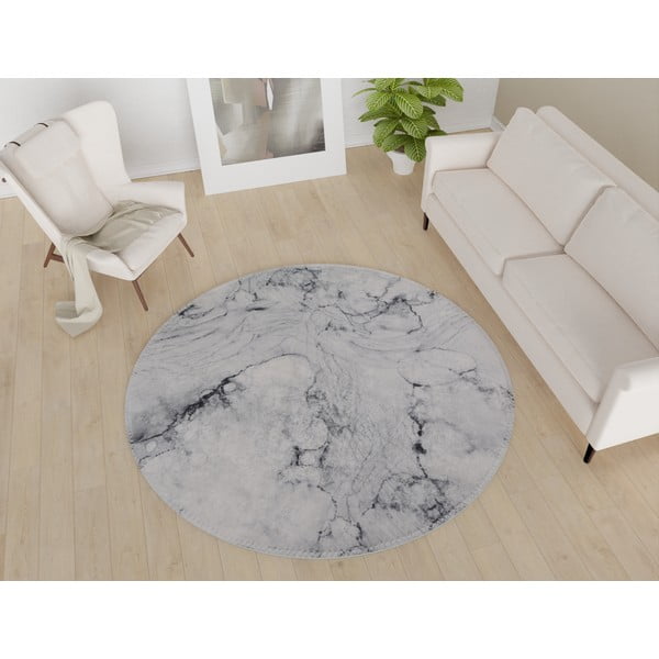 Covor gri deschis lavabil rotund ø 120 cm – Vitaus-image-1