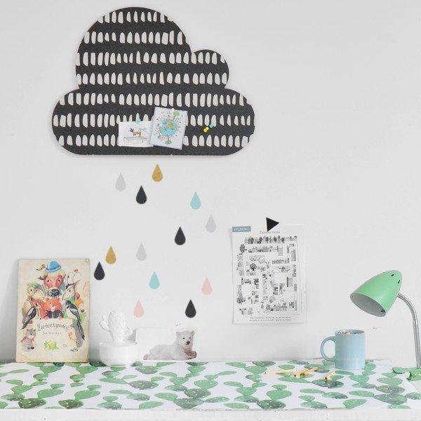 Avizier autoadeziv Dekornik Black Cloud With Pastel Drops-image-1