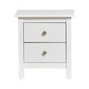 Noptieră cu 2 sertare din lemn masiv de pin Marckeric Berna, alb