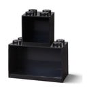 Set 2 rafturi de perete pentru copii LEGO® Brick, negru