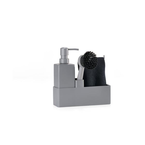 Suport pentru accesorii de spălat gri din plastic/din silicon Singles – Zone-image-2