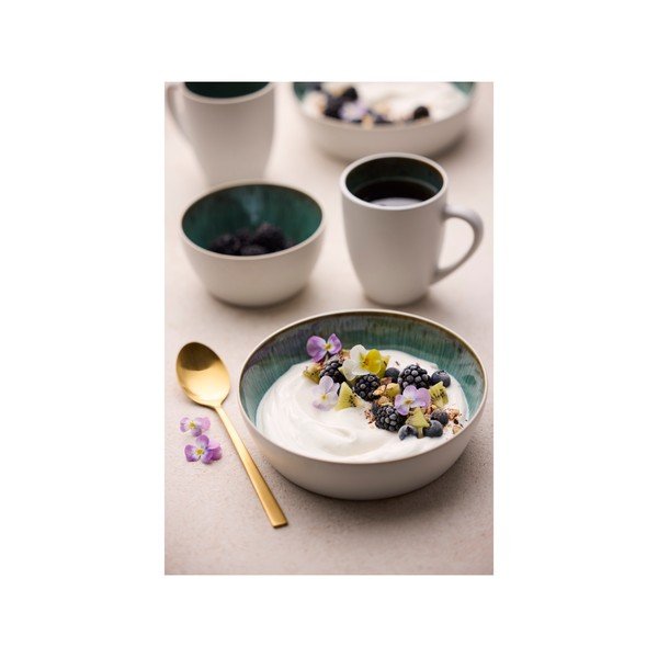 Bol alb/verde din gresie 850 ml Gastro White/Green – Bitz-image-3