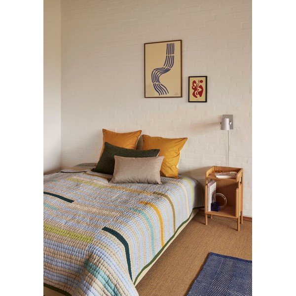 Cuvertură de pat din bumbac verde pentru pat dublu 260x260 cm Twist - Hübsch-image-1