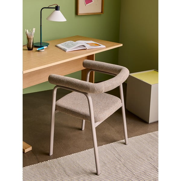 Set de scaune de sufragerie bej cu cotiere 2 buc. tapițat Ecto – Hübsch-image-1