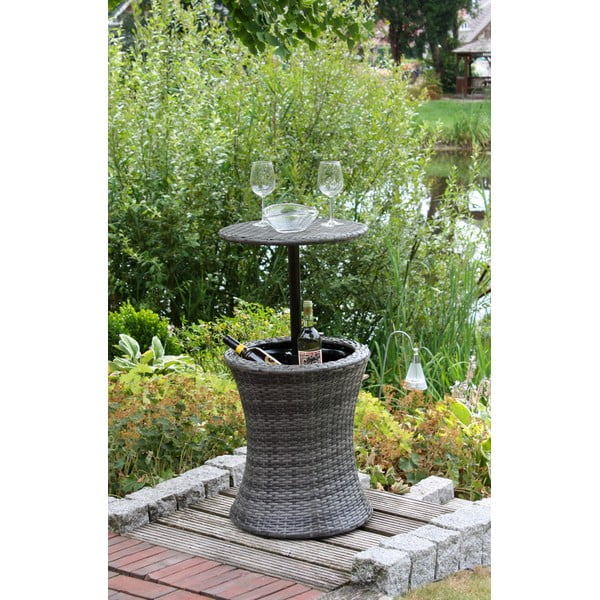 Masă de bar pentru grădină rotundă din ratan artificial ø 45 cm Mumbai – Garden Pleasure-image-1