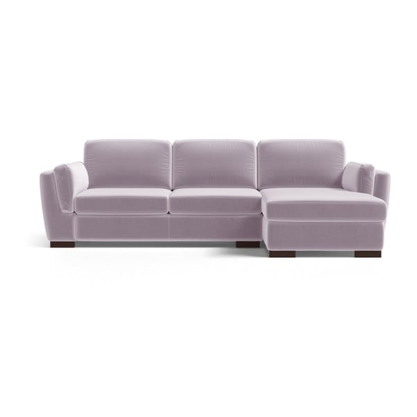 Canapea/colțar cu șezlong pe partea dreaptă Marie Claire BREE, violet deschis