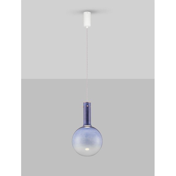 Lustră albastră LED cu intensitate reglabilă din sticlă ø 25 cm Nostos – Nova Luce-image-4