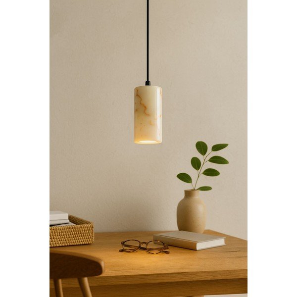 Lustră crem cu abajur din marmură ø 6,5 cm Selma – Opviq lights-image-4