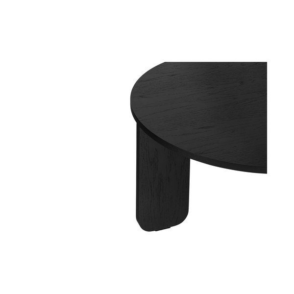 Măsuță de cafea neagră rotundă cu blat cu aspect de lemn de stejar ø 75 cm Kuvu – noo.ma-image-4