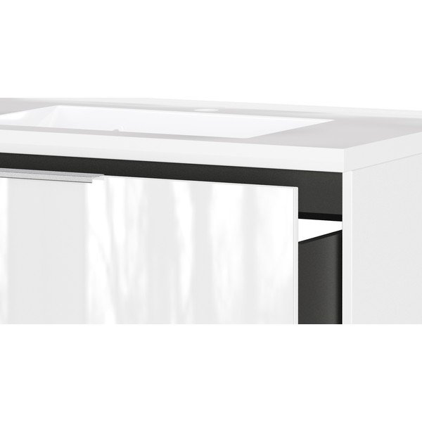 Dulap sub chiuvetă alb suspendat cu aspect lucios 81x61 cm Celano – Germania-image-4