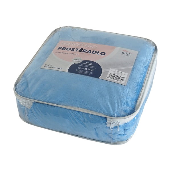 Cearceaf albastru din microflanel 180x200 cm Exclusive – B.E.S.-image-1
