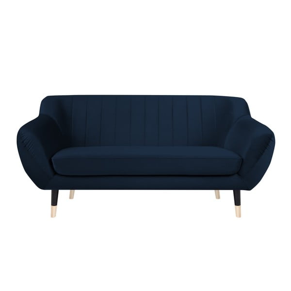 Canapea Mazzini Sofas BENITO cu picioare negre, albastru închis, 158 cm