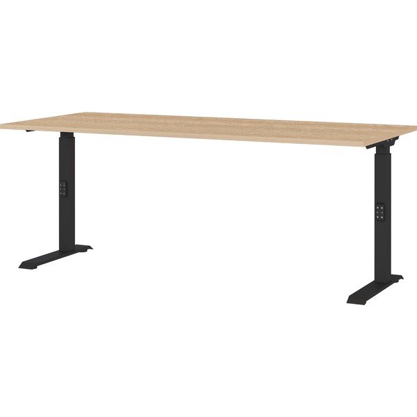 Birou reglabil cu blat cu aspect de lemn de stejar 80x180 cm Lissabon – Germania