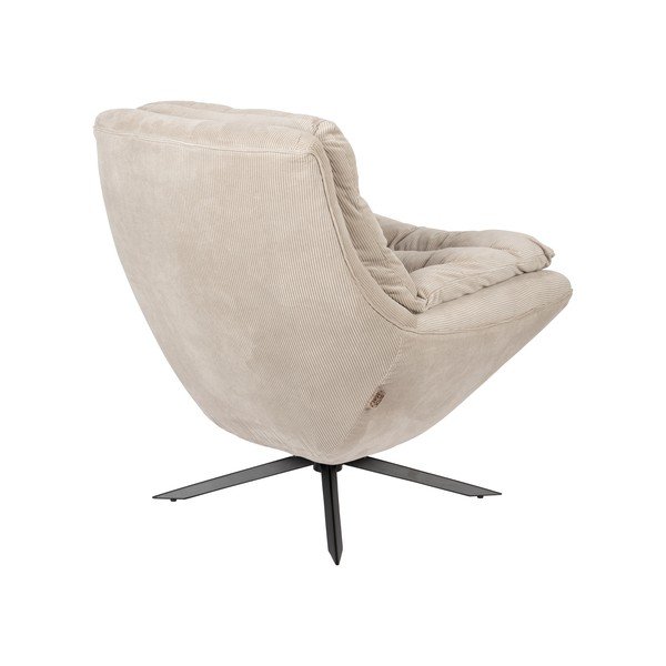 Fotoliu alb cu tapițerie din catifea Vince – Dutchbone-image-4