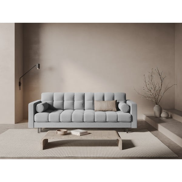 Canapea gri deschis extensibilă, cu spațiu de depozitare 222 cm Bali – Cosmopolitan Design-image-1