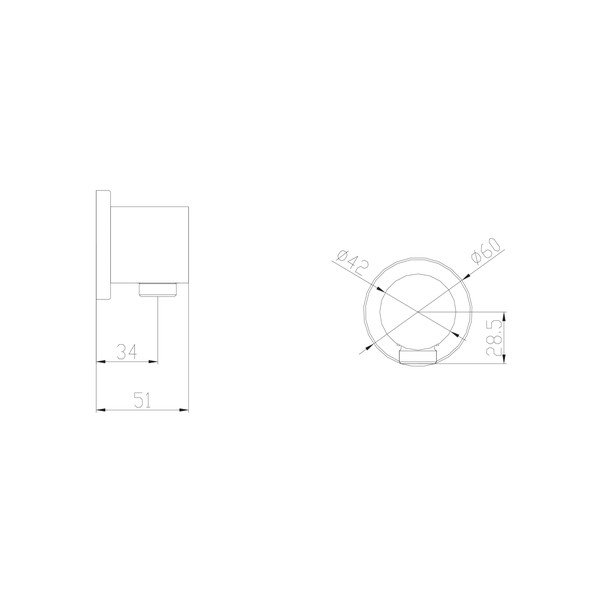 Componentă de conectare pentru duș argintiu-lucios din alamă ø 6 cm – Sapho-image-1