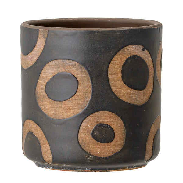 Ghiveci din teracotă Bloomingville Avo, înălțime 12 cm, negru-image-3