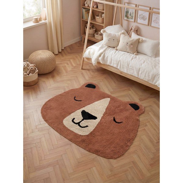 Covor pentru copii maro lavabil/țesut manual din bumbac 101x120 cm Snuggle Benni – Hanse Home-image-1