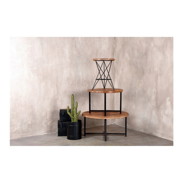 Măsuță de cafea cu blat din lemn de mango LABEL51 Dex, ø 60 cm, negru-image-1