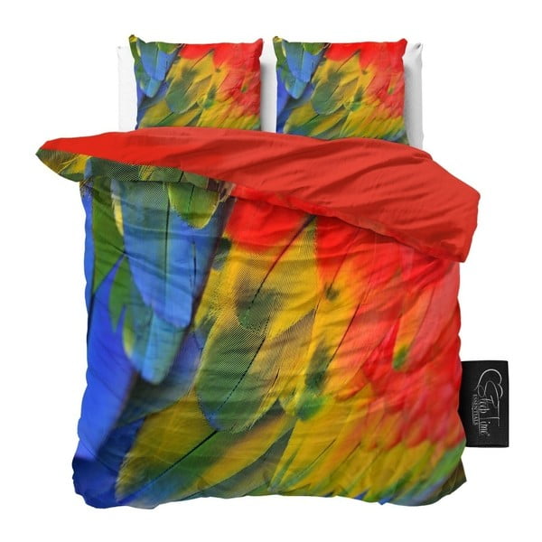 Lenjerie de pat din micropercal Sleeptime Parrot, 160 x 200 cm