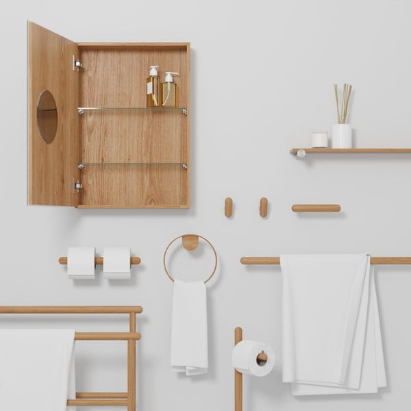 Suport de hârtie igienică din lemn de stejar, Wireworks Yoku-image-2