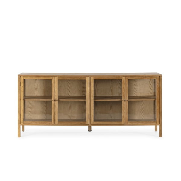 Vitrină în culoare naturală cu aspect de lemn de stejar 180x80x40 cm Ceci – MOME