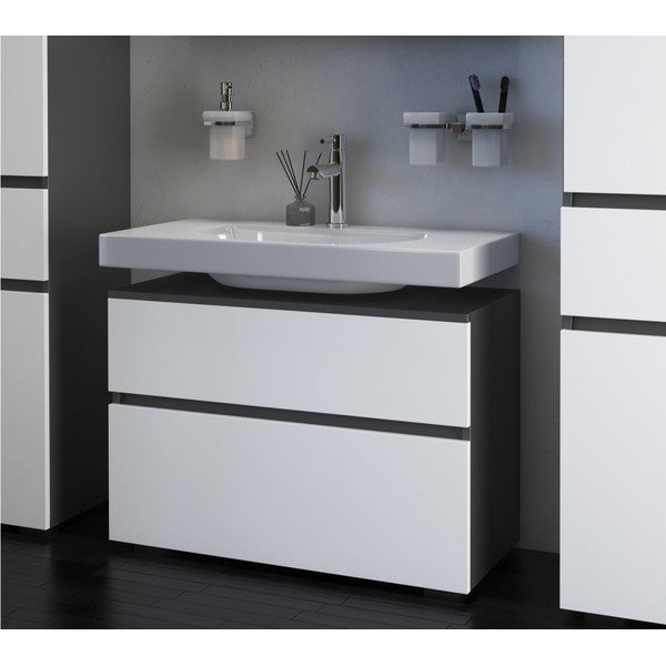 Dulap sub chiuvetă alb/gri antracit 80x55 cm Wisla – Støraa-image-3