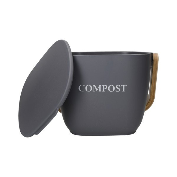 Coș de gunoi compostabil din bambus gri închis Natural Elements - itchen Craft -image-2