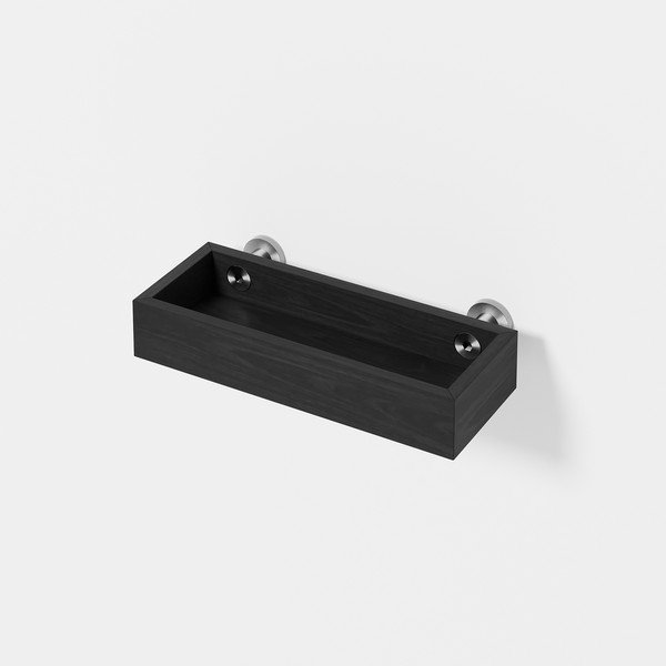 Raft de perete pentru baie din stejar Wireworks Yoku, negru-image-1