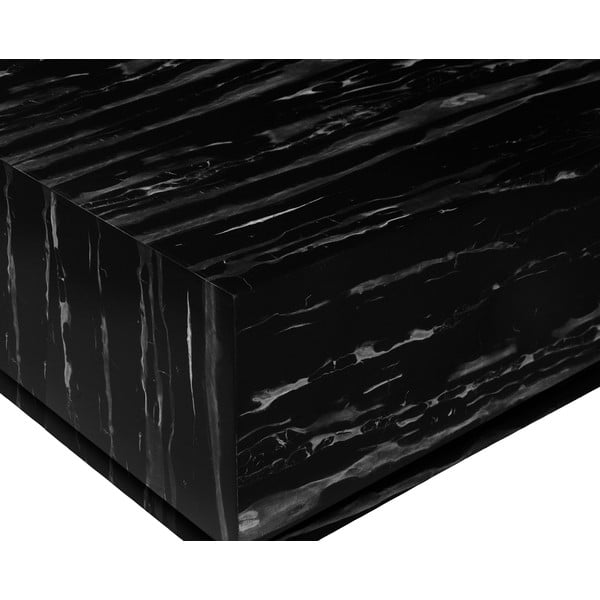 Măsuță de cafea neagră cu aspect de marmură 100x100 cm Vito - Støraa-image-1
