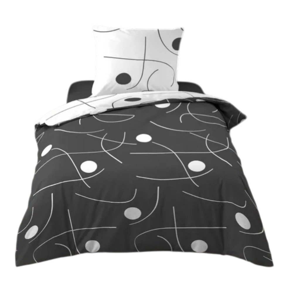 Lenjerie de pat albÄu0083-gri Ã®nchis din microfibrÄpentru pat de o persoanÄ140x200 cm Sonate âu0080douceur d'intÃ©rieur