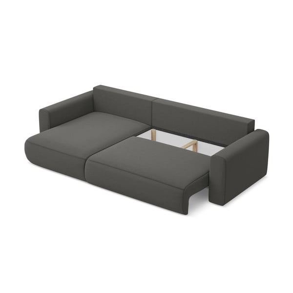 Colțar gri închis extensibil/cu spațiu de depozitare cu tapițerie din catifea (cu colț pe partea stângă/cu șezlong) Kapua – Makamii-image-4
