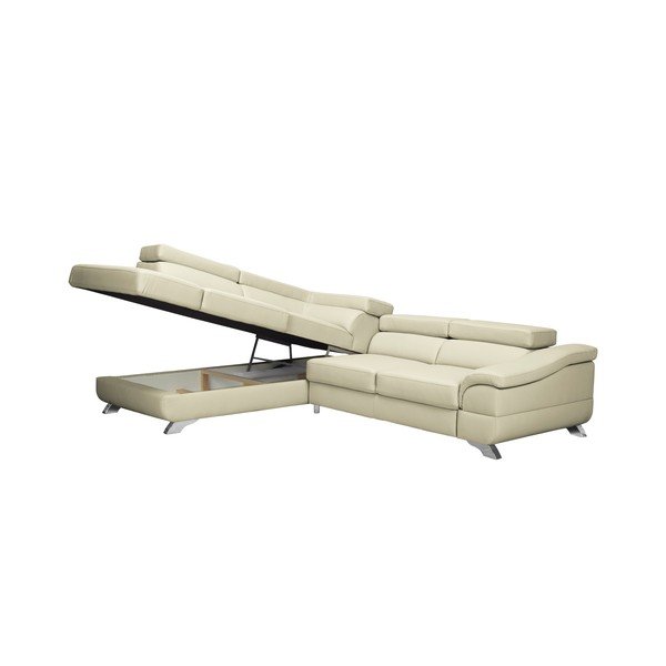 Colțar extensibil din piele Windsor & Co Sofas Gamma, bej, partea stângă-image-4